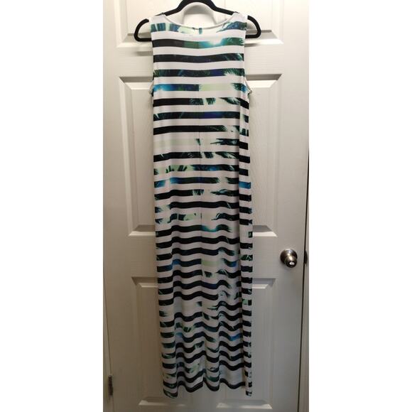 Lot of 2 Apt. 9 Women's Size Large Palm Tree Striped Sleeveless Maxi Dresses - Picture 2 of 9